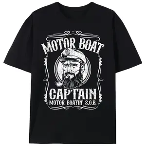 Motor Boat Captain SOB Vintage T-Shirt, Unisex Nautical Boating Graphic Tee, Retro Captain Life Casual Shirt