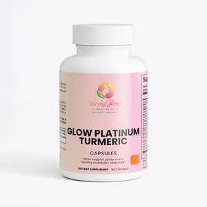 BodyGlow Wellness Glow Platinum Turmeric Capsules - 60 Capsules with Turmeric Root Powder, Glucosamine, Boswellia Extract & Piperine for Joint Support