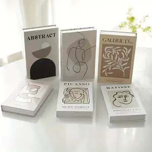 Abstract Art Book Set, 6 Counts/set Simulation Book Ornament, Decorative Book, Creative Desktop Decoration, Novelty Decor, for Home Office Coffee Shop Decor Decoration