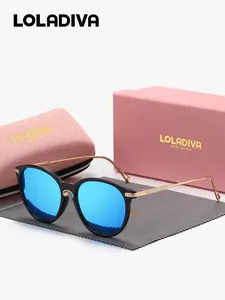 1 Pair LolaDiva Unisex Full Frame Round Frame Modern Trendy Lightweight Durable Sunglasses Meticulous craftsmanship, reflecting taste UV400