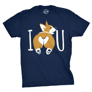 Mens I Corgi Butt You T Shirt Funny Dog Lover Tee for Guys Mens Funny T Shirts Cool Vintage Fashion T-Shirt Gift Classic Menswear Funny Dog Short Sleeve Novelty Tees for Guys Navy