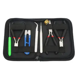 Multifunctional Hand Pliers Diagonal Pointed Nose Cutting Pliers Mini Pliers Jewelry Eight-Piece Set Storage Tool Kit