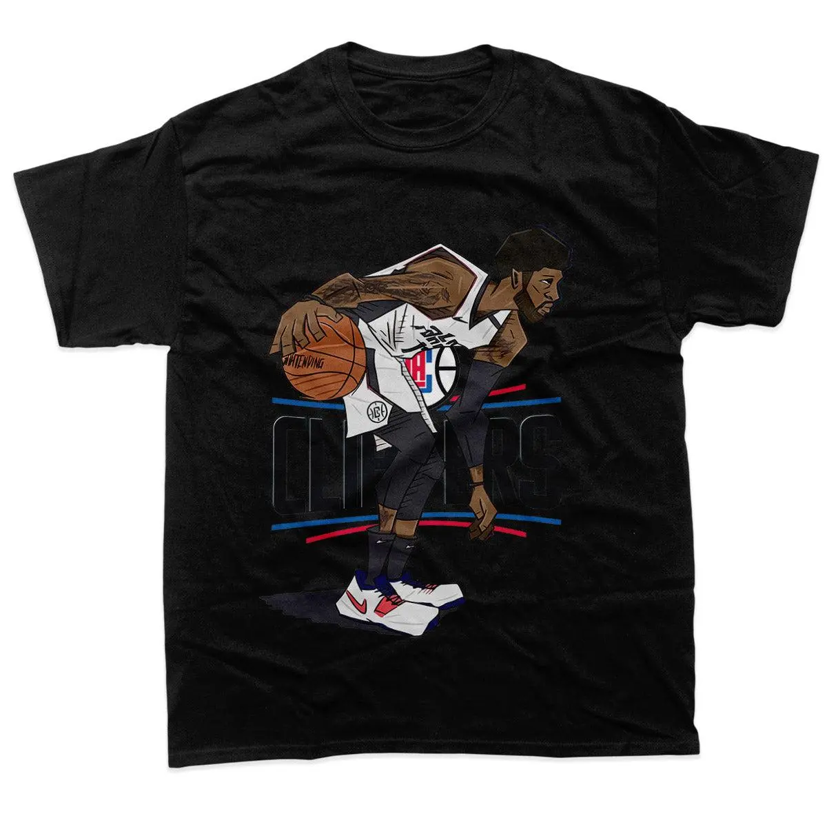 PAUL GEORGE (CLIPPERS ART)-Black T-shirt