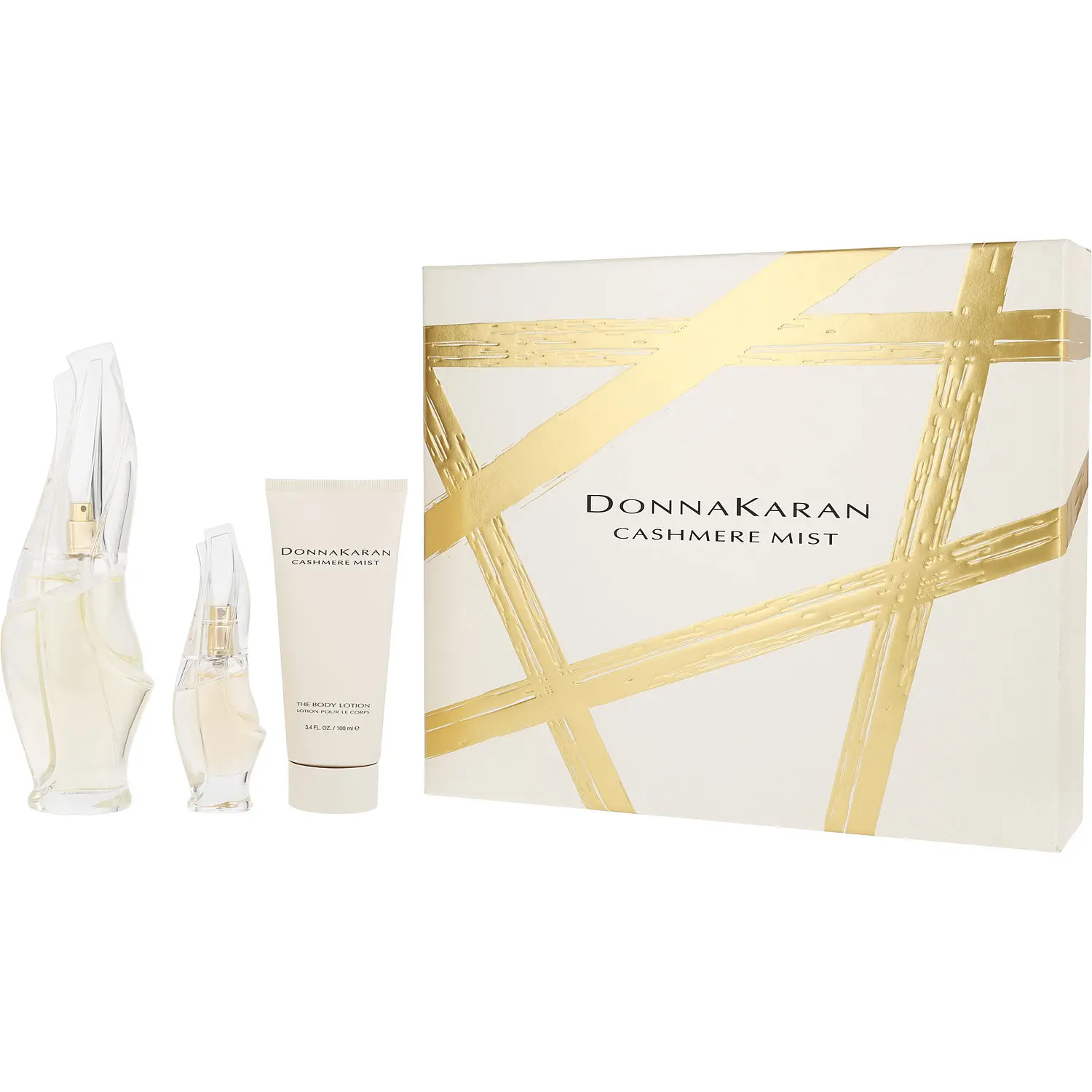 Cashmere Mist Set-Eau De Parfum Spray 3.4 Oz & Body Lotion 3.4 Oz & Eau De Parfum 0.5 Oz Mini For Women