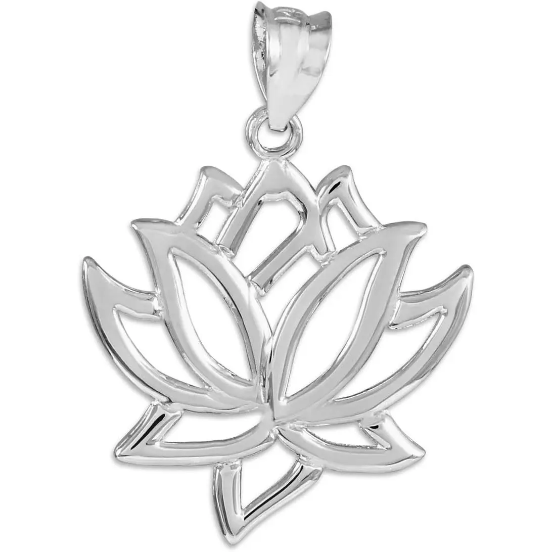 925 Sterling Silver Lotus Flower Pendant
