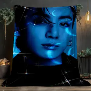 JUNGKOOK Art Creation Soft and comfortable home blankets, small throw blankets, nap blankets, perfect Christmas gifts for friends and besties. Super soft heat-pressed blankets. Y251225041