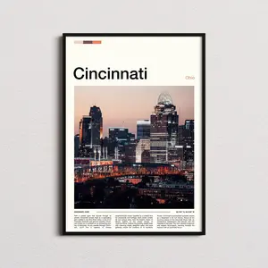 Cincinnati Print Cincinnati Poster Cincinnati Wall Art Ohio Art Print Cincinnati Photo