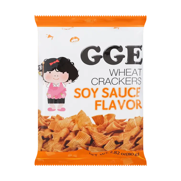 Wei Lih GGE Ready-to-Eat Crisps & Puffed Snacks - Soy Sauce Noodle Flavor, Salty & Savory Crunchy Chips, Contains Wheat, 80g