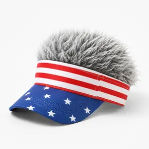 American Flag Wig Hat - Adjustable for All Sizes, Ideal for 250th American Heritage Celebrations, Independence Day Parades
