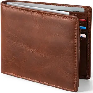 Top Genuine Grain Leather Premium Crazy Horse Wallet for Men-Handcrafted Vintage Bifold Wallet with 11 Card Slots,2 ID Windows & 2 Cash Pockets,RFID Blocking,Gift ideas for Him -USA