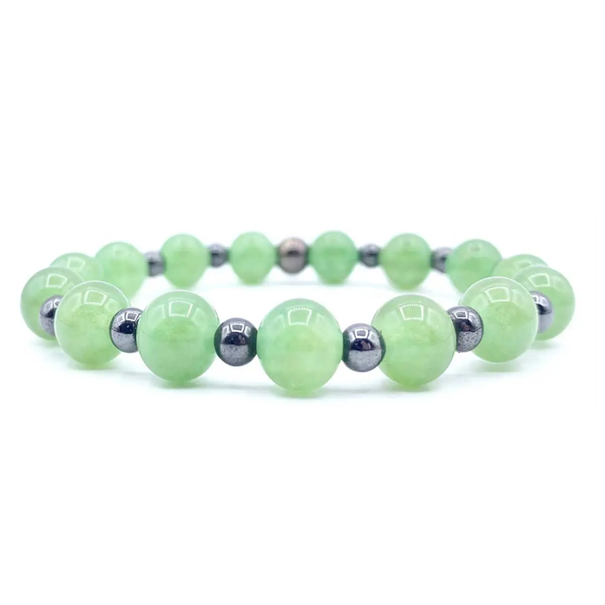 Jade Prosperity & Hematite Protection & Grounding Bracelet with Premium Gemstones Custom Sized to Fit