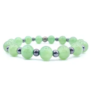 Jade Prosperity & Hematite Protection & Grounding Bracelet with Premium Gemstones Custom Sized to Fit