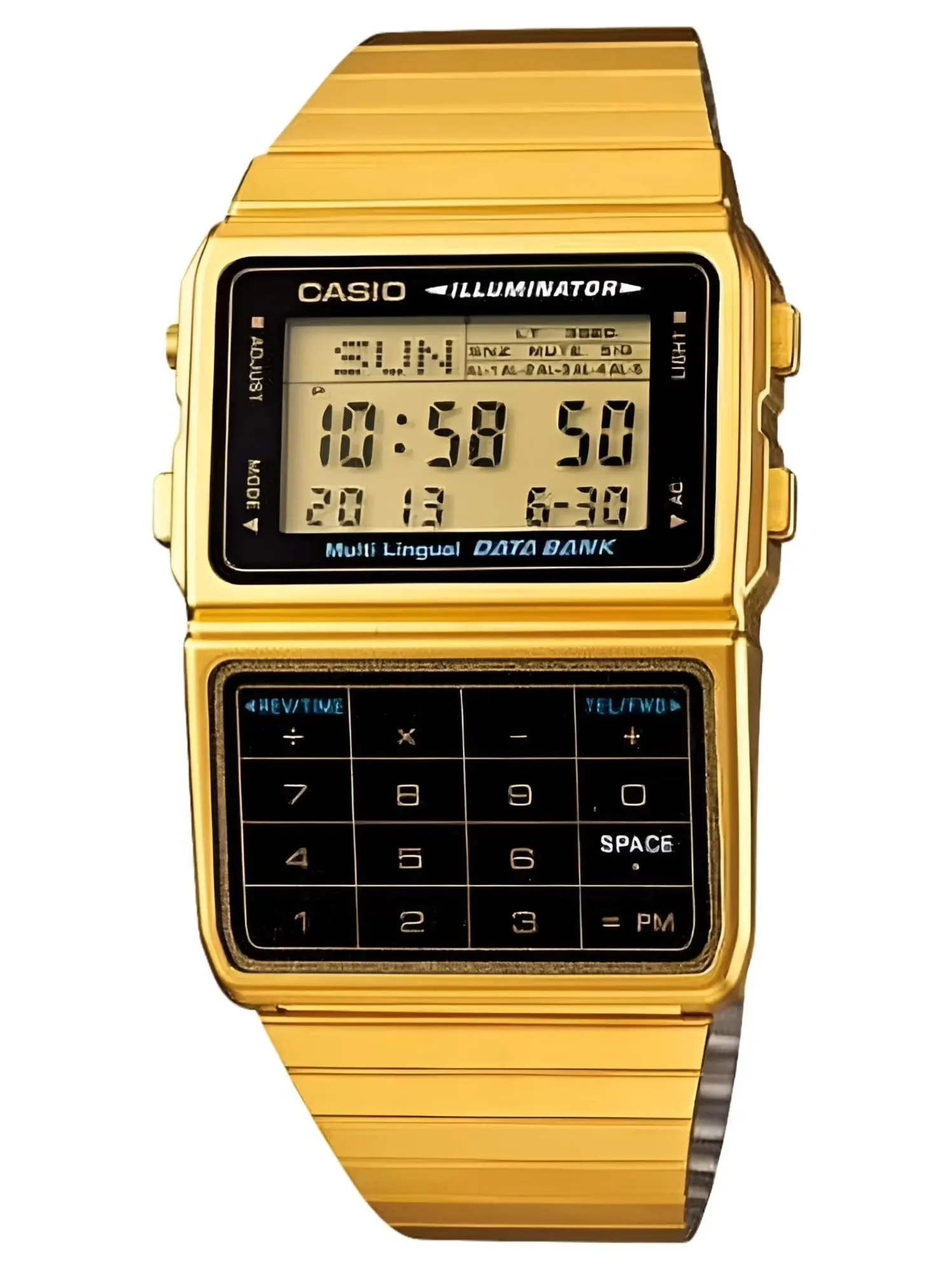 Casio Databank DBC611G-1D Stainless Steel Plated Strap Watch