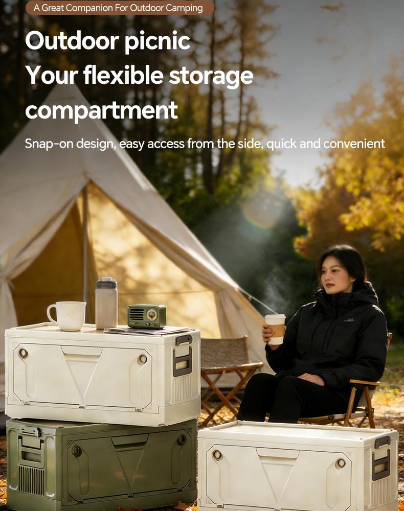 Miaoli 1PC Stackable Outdoor Multi-Purpose Storage Box - Durable, Portable Container for Camping Gear, Camping Accessories