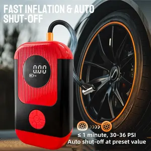 Nw 3Lbs Portable 2-in-1 Jump Starter & Air Compressor,  12V Car Battery Booster, Cordless Tire Inflator for Motorcycle, Bike, Balls, Emergency LED Light Tire Pressure Gauge