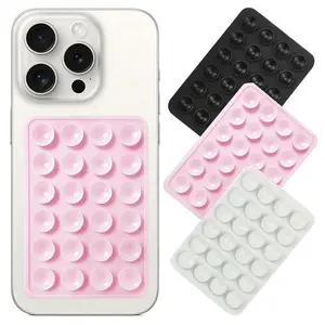 3pcs Silicone Suction Phone Case Mount, Non Slip Sticky Phone Grip for Cellphone, Silicon Adhesive Suction Cup Phone Mount, Strong Grip Holder for Selfies and Videos, Accessories, Smartphone Holder