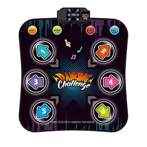 Kids Electronic Dance Pad with Light-up 6-Button & Wireless Bluetooth, Music Dance Game Mat with Built-in Music 9 Levels and 3 Modes, Birthday Gifts, Toys for Girls Ages 4-8, 8-12 Xinqi