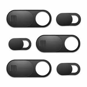 Laptop Camera Cover Slide, Phone Camera Cover Slide, 6 Pack Ultra Thin Webcam Cover Slide for Laptop, Desktop, PC, Tablet, Smartphone, Protect Your Privacy and Security(Black)