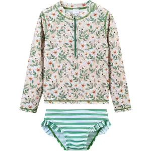 Toddler Girls Swimsuit Rash Guard Sets 2-Piece Bathing Suits UPF 50+ Summer Kids Swimwear 2-7T