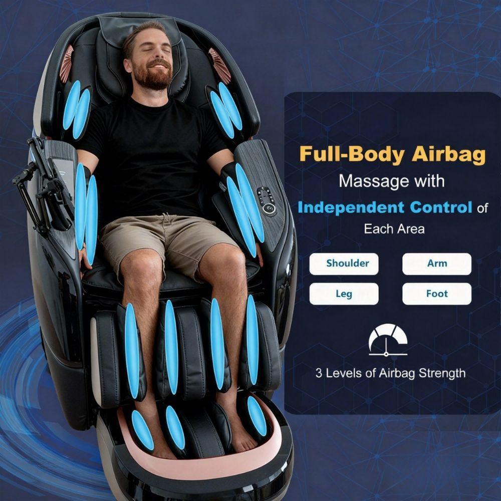 Massage Recliner Chair BV-1 Full Body 2026 Zero Gravity SL-Track Shiatsu Recliner with AI Voice LED Backlight Remote Waist & Calf Heating Phone Holder