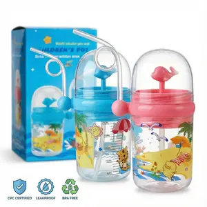 Cute Cartoon Whale Water Cup with Straw, Adorable Dolphin Design, Perfect Gift for Kids and Toddlers