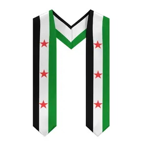 Syrian Flag Style Graduation Stole Class of 2025 Sash, Custom Graduation Gift for Student , Mixed Flag Graduation Scarf