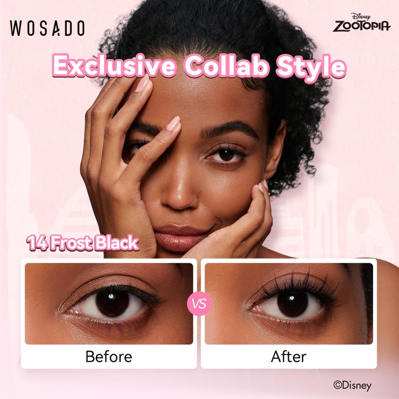 WOSADO Disney Zootopia Limited Edition Soft Magnetic Eyelashes All-in-One Box Waterproof Reusable Glue-Free Makeup Cosmetic Natural Style 4 Pieces Set Storage