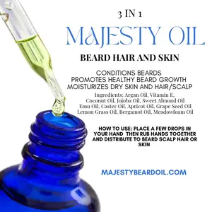 Majesty Oil Organic - Moisturizing Treatment for Healthy Beard Growth and Scalp Moisture - All Natural Formula with No Chemicals - Hair Care, Comfort