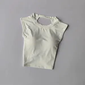 【Grand Opening Alert!70% Off All Yoga Wear| Free Shipping】Sexy Short Backless Fixed Chest Pad Sports T-shirt Vest Women's Tight Fitting Quick Drying Slimming Yoga Suit Top Clothing