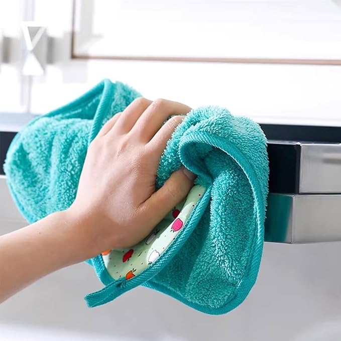 4pack Microfiber Hanging Hand Towel Set, Absorbent Quick Dry Small Towels with Loop, Decorative Wall Art for Farmhouse Rustic Kitchen Bathroom, Space Saving, Lint Free