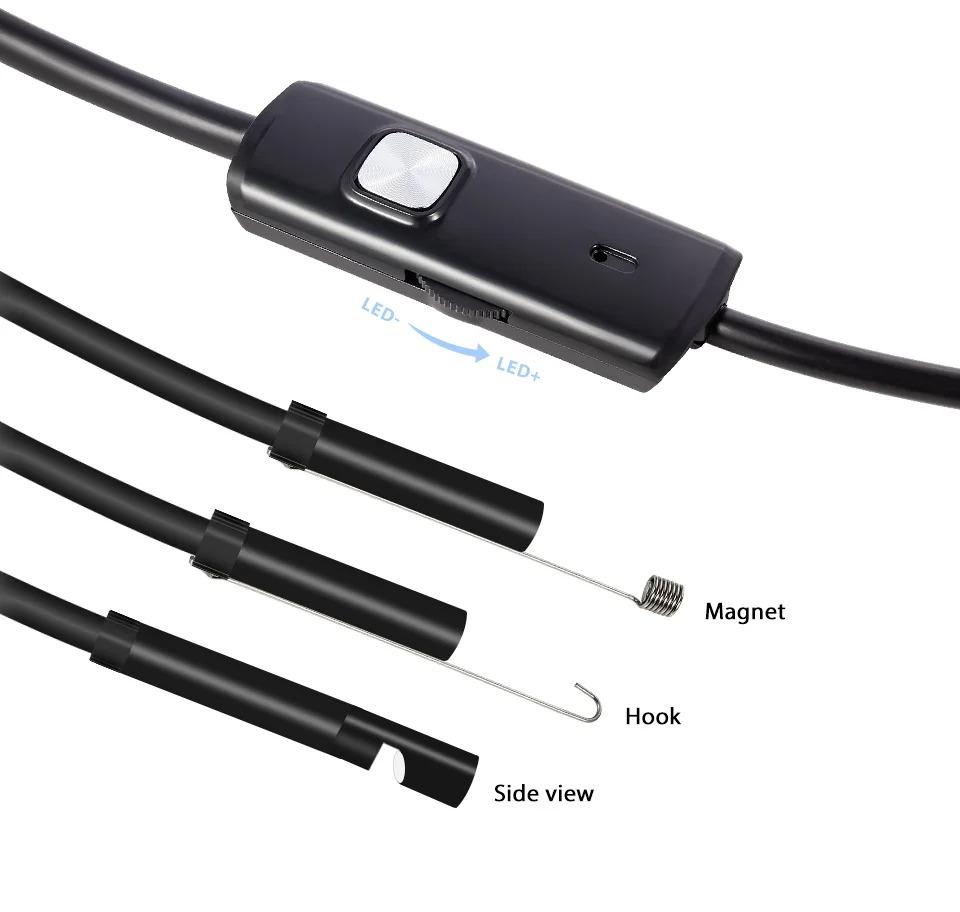 3 in 1 USB Endoscope for OTG Android Phone 7mm Borescope Inspection for PC MacBook Snake Camera For Pipeline