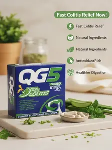 QG5 Edible Vitamin Blended Supplement - Natural Dietary Healthcare Formula with Glucosamine, Chondroitin, Antioxidants & Healthy Ingredients for Fast Colitis Relief, 100 Capsules
