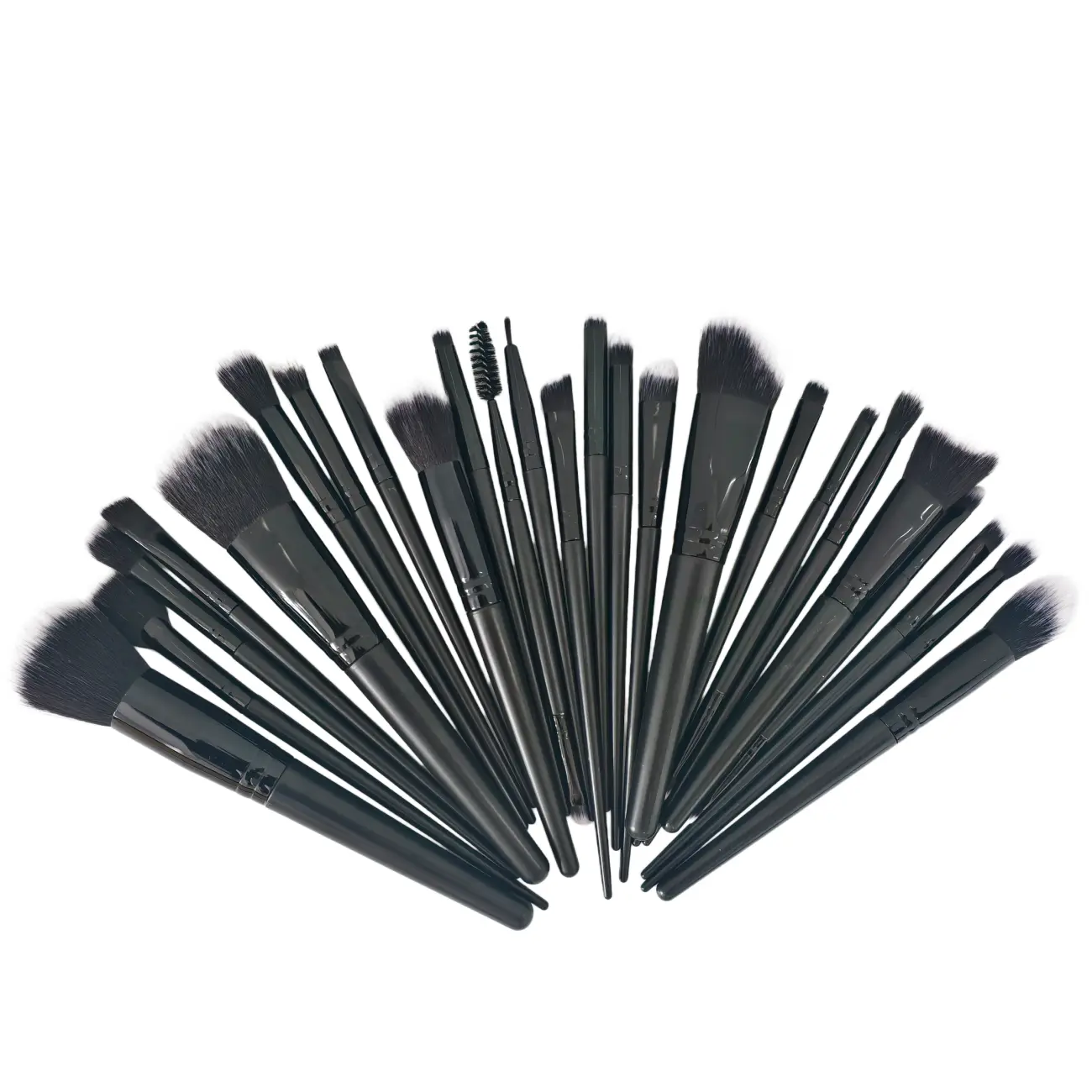 25-Piece Black Makeup Brush Set, Multi-Use for Concealer, Blush, Foundation, Eyeshadow, Professional Beauty & Personal Care Tools