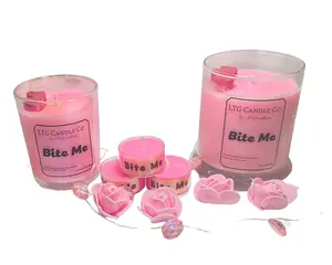 BITE ME Scented Candle - 100% Soy Wax - Home  Candles Cherry Base Room Scent Freshener Aroma Berry small business Perfume Ornaments gift decor Decoration