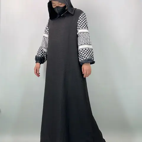 Women's Long Sleeve Dresses, Casual Modest Hooded Dress for Daily Wear, Ladies Islamic Clothing for All Seasons, Hooded Jebellas Islam, Hooded Arabian Dress, Muslim Dress, Modest Style Dress, Arabic Dress, Modesty Muslim Clothing