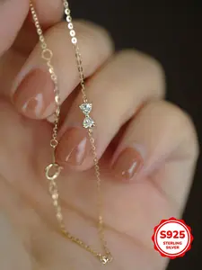 S925 Sterling Silver Vintage Bow Knot Design Chain Bracelet, Cute Chain Bracelet for Women, Elegant Jewelry Bracelet, Fashion Jewelry for Party, Daily Decor, Trendy All-match & Exquisite Jewelry for Birthday Gift