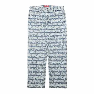 Supreme Fat Tip Jacquard Regular Jeans Blue
