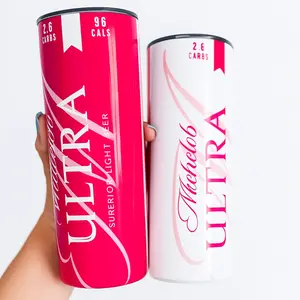 Michelob ultra beer Tumbler With Straw With Lid, 20oz Skinny Tumbler