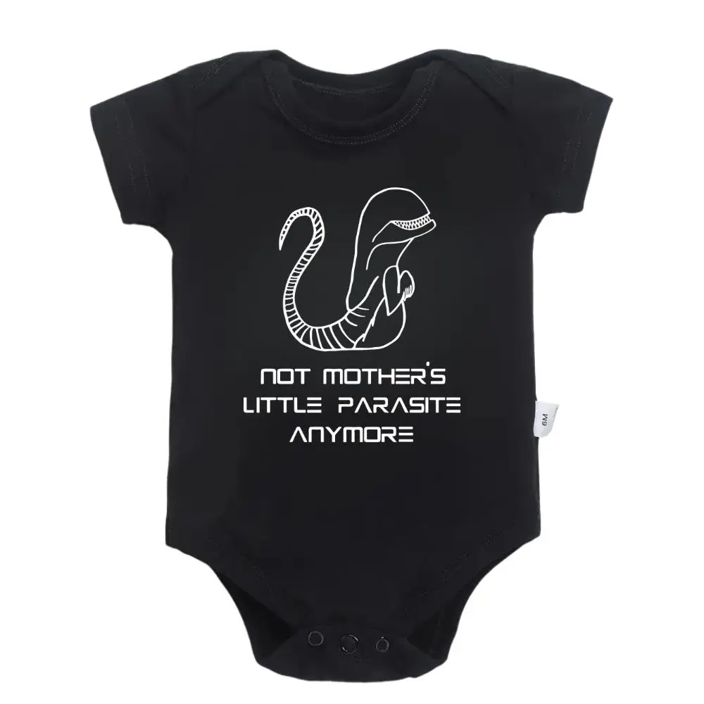 Not Mother's Little Parasite Anymore Baby Onesie – T-shirt for Adult - Funny Baby Bodysuit with Alien Design – Cute Baby Romper – Soft Cotton Baby Out