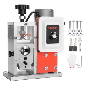 VEVOR Electric Wire Stripping Machine, 0.06-1.57 in, 400W Automatic Motorized Cable Stripper, 9.84 IPS (15 m/min) Wire Peeler with Blades, V-Shaped Rollers, Cooling Fan, for Scrap Copper Recycling