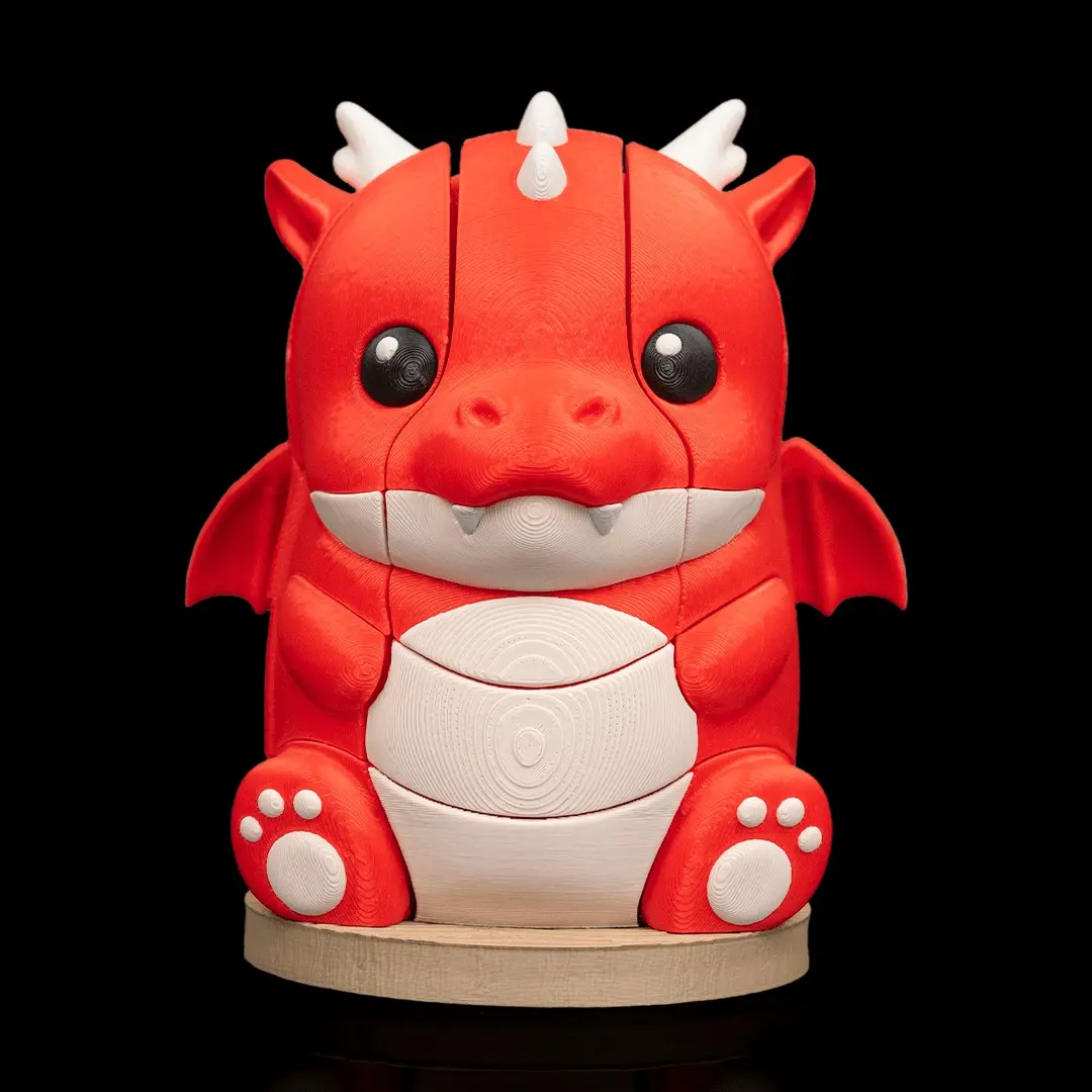 Stacking Dragon Puzzle - 40 Piece Peg Tower Brain Teaser, Desk Decor Collectible