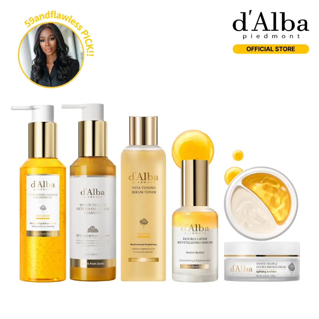 [OFFICIAL d'Alba] [Live Exclusive] Night Repair Truffle Set — 5 Step PM Recovery Routine (Oil Cleanser + Cream Cleanser + Toner + Firming Serum + Serum-Cream)