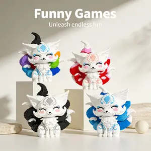 Colorful Nine-Tailed Fox 3D Building Block Decoration, Creative Desk Accessory, Holiday Gift, Home Decor, Party Decoration, DIY Craft