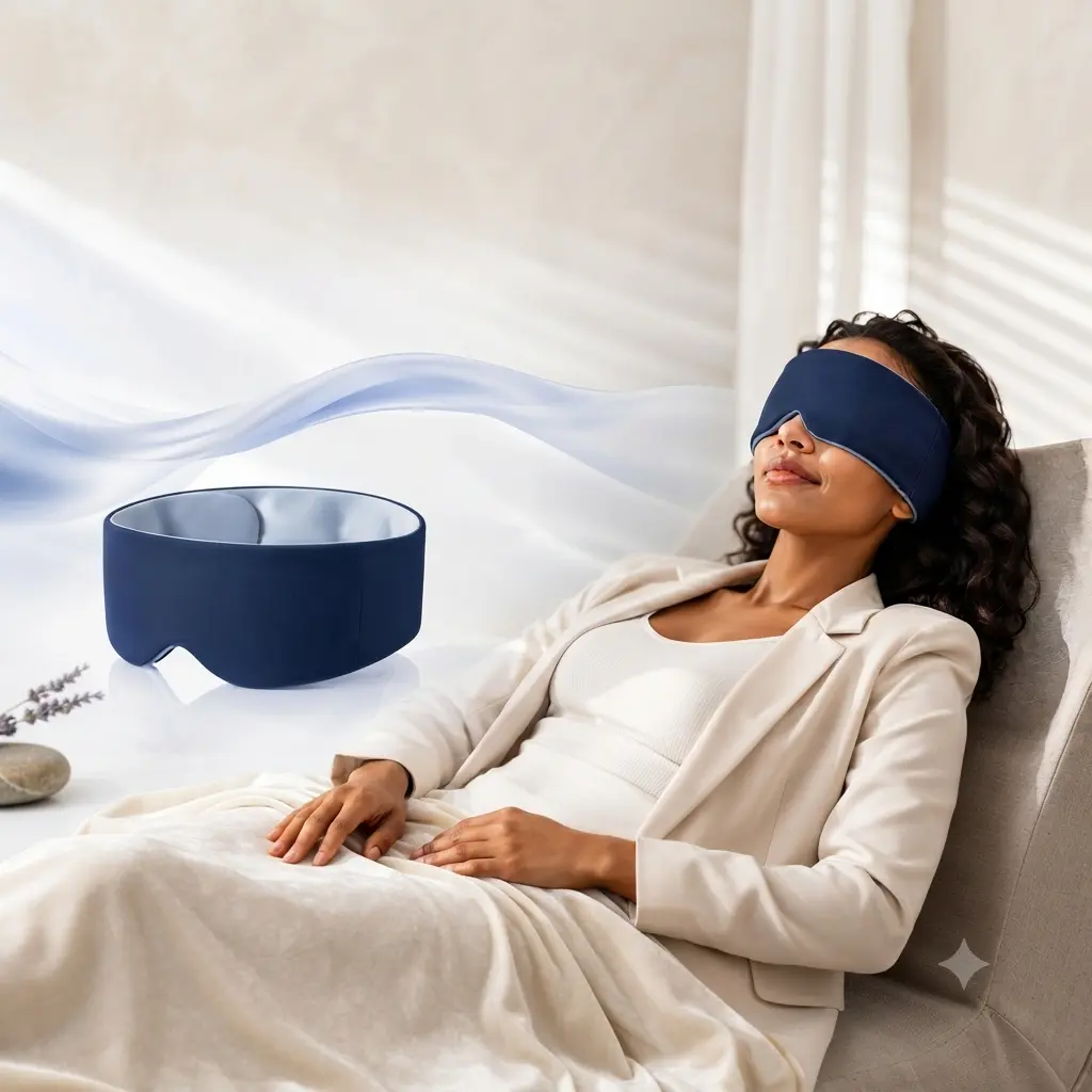 Weighted Eye sleep Mask , Full Coverage Breathable Sleep Mask with Gentle Pressure, Light Blocking Eye Mask for Better Sleep, Calming Eye Shade for Side & Back Sleepers, Travel
