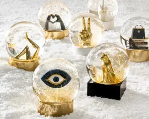 Z Gallerie Shopping Snow Globe/Cheetah Glitter Globe/Golden Legs Globe/Evil Eye Globe Dome Set Glass Decorative Glossy Z Gallerie Shopping Snow Globe/Cheetah Glitter Globe/Golden Legs Globe/Evil Eye Globe Dome Set Glass Decorative Glossy