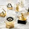 Z Gallerie Luxe Decorative Glossy Glass Snow Globe Set - Unique Decor Whimsical Gifts with Shopping, Lips, Carousel, Evil Eye Symbolism, Playful Legs Art, High-Gloss Finish, Swirling Glitter - Elegant Bar Cart Vanity Decor Adds Sparkle and Movement