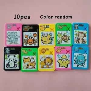 10 Piece Plastic Sliding Puzzle Set, Educational Animal Toy, School Gift Game (random Color), Fun Learning Activity, Imaginative Play, Animal Shape Puzzle