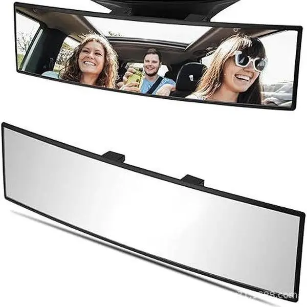 Joytutus Universal 11.81 Inch Panoramic Convex Real View Mirror for Car SUV Trucks Reversible Passengers High-Quality Glass Anti-Fall Design Easy Install Rearview Mirror