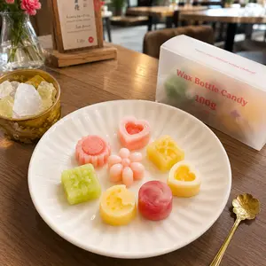 Retro mini bottle-shaped festive snack candies filled with syrup - assorted fruit-flavored candy juice, cute in appearance, suitable for chewing, sweet candy gift. Berry fragrance type, 3.5 ounces per box.