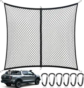 Must Have Truck Bed Organizer Elastic Cargo Net Heavy Duty Stretchable Mesh Storage Solution For ATV SUV UTV Boat Trailer Secure Transport For Camping Gear Furniture Luggage Pool Toys Outdoor Use highly outdoorfun